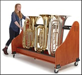 Tuba Sousaphone Rack Cherry, Holds 3 Units